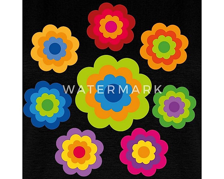 Spreadshirt T-Shirt 70er Jahre Hippie Flower Power Kostüm Blumen Fasching F günstig online kaufen