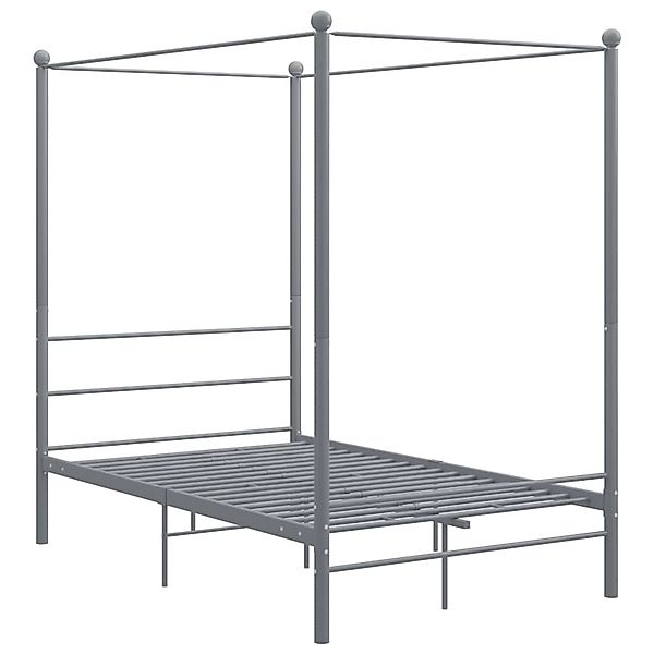 Himmelbett Grau Metall 140x200 Cm günstig online kaufen