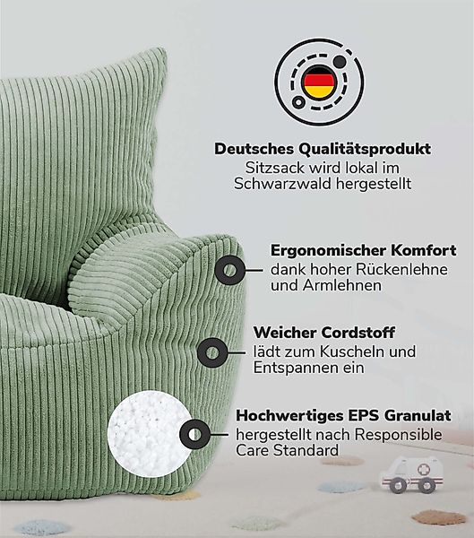mokebo Kindersessel Der Pausenheld (Grün), Kinder günstig online kaufen
