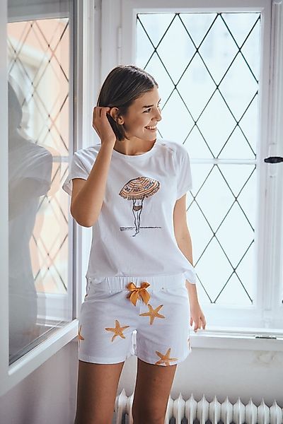 Louis & Louisa Shorty Louis und Louisa Short Set "Sonnenschirm", weiß / all günstig online kaufen