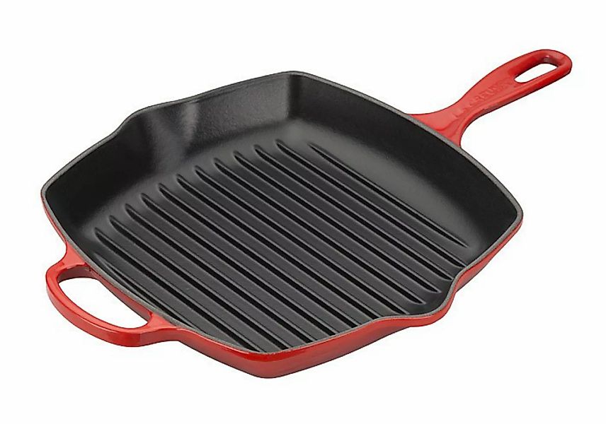 Le Creuset Grillpfanne Quadratisch Signature Gusseisen Kirschrot 26cm günstig online kaufen