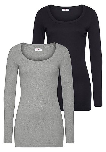 Flashlights Langarmshirt (Packung, 2-tlg) sehr figurbetonter Schnitt, Rundh günstig online kaufen