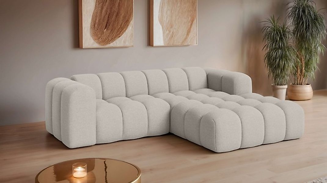 OTTO home Ecksofa »KALLIE Design-Sofa mit Wellenunterfederung, Bubble-Optik günstig online kaufen