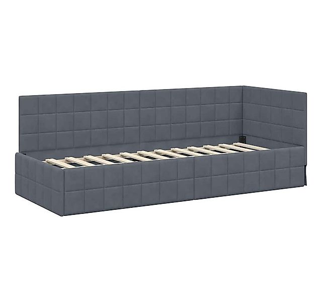 vidaXL Bett Eckbettgestell mit Kopfteil Dunkelgrau 80 cm x 200 cm Stoff (1- günstig online kaufen