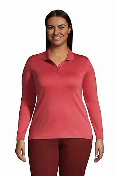 Supima-Poloshirt mit langen Ärmeln in großen Größen, Damen, Größe: 52-54 Pl günstig online kaufen