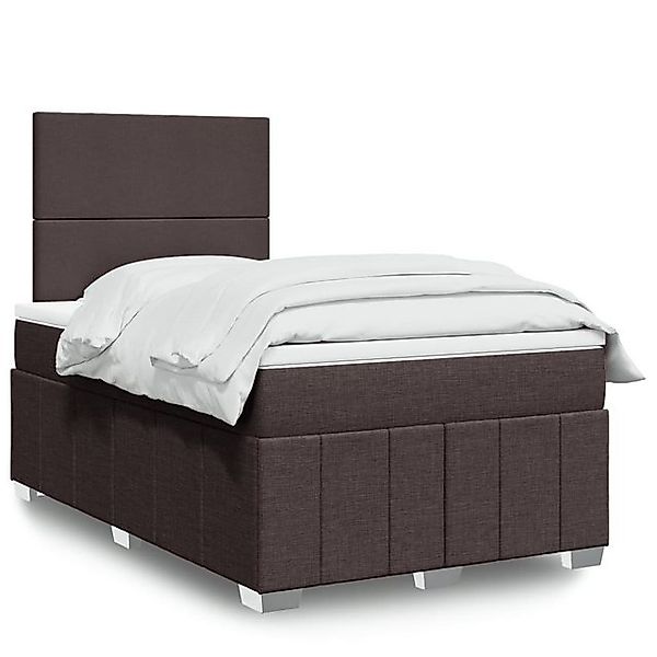 vidaXL Boxspringbett, Boxspringbett mit Matratze Dunkelbraun 120x190 cm Sto günstig online kaufen