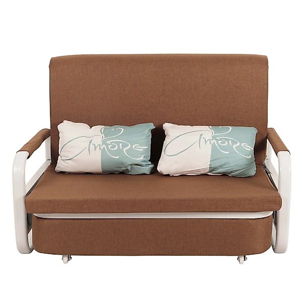 MCW Schlafsofa M83 Stoff/Textil Braun 130x185cm günstig online kaufen