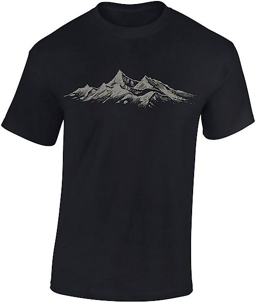 Baddery Print-Shirt Wander T-Shirt: "Alpengipfel" - Kletter T-Shirt für Wan günstig online kaufen