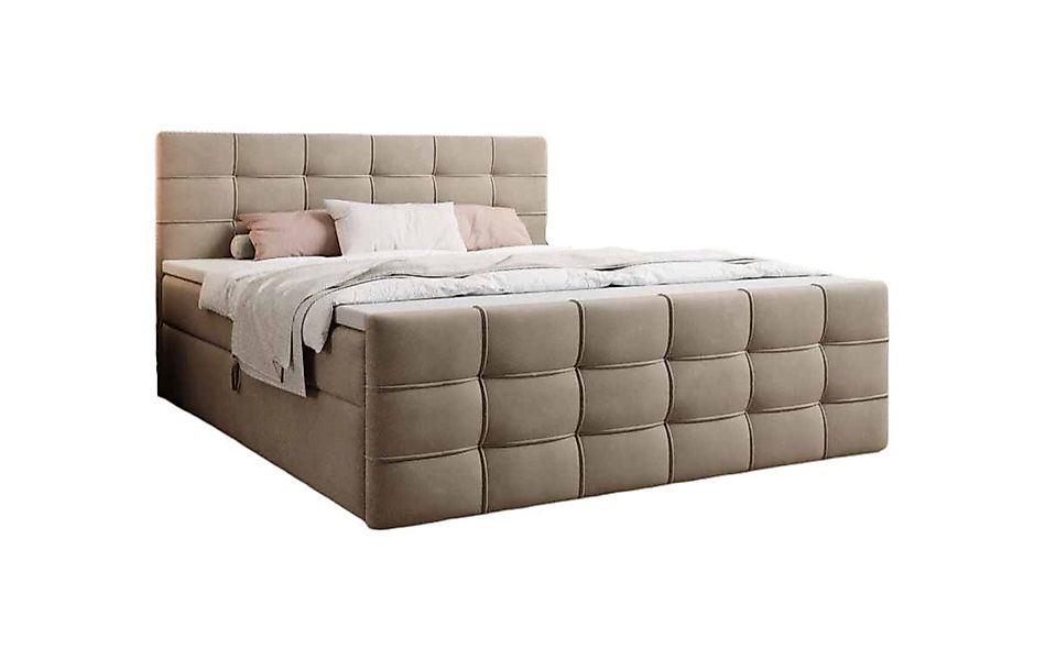Luxusbetten24 Boxspringbett Luxor Samt, mit Stauraum günstig online kaufen
