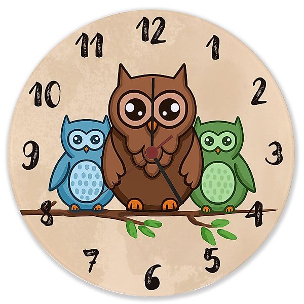 speecheese Wanduhr Eulen auf Ast Wanduhr günstig online kaufen