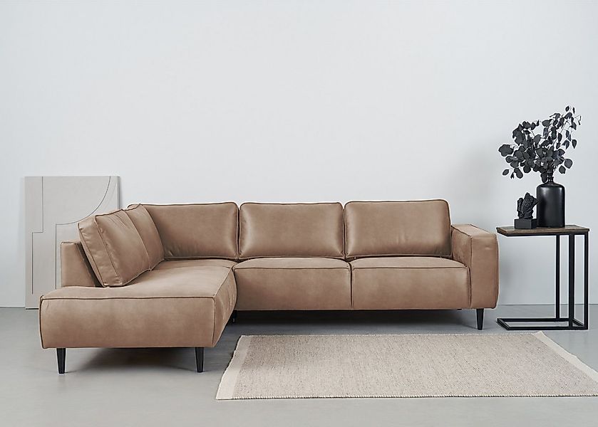 Home affaire Ecksofa "Fumone, Lederoptik oder Soft-Touch Chenille" Breite 2 günstig online kaufen