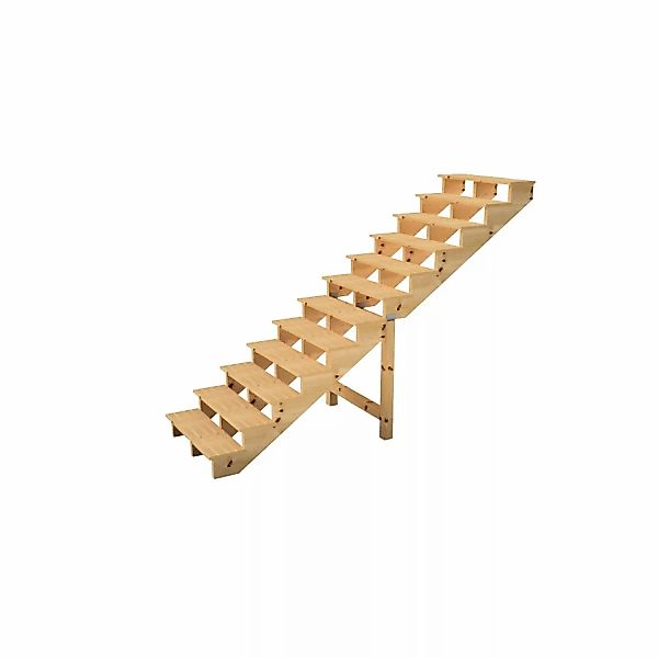 Vinuovo Außentreppe Holz 12 Stufen 120cm ohne Setzstufen günstig online kaufen