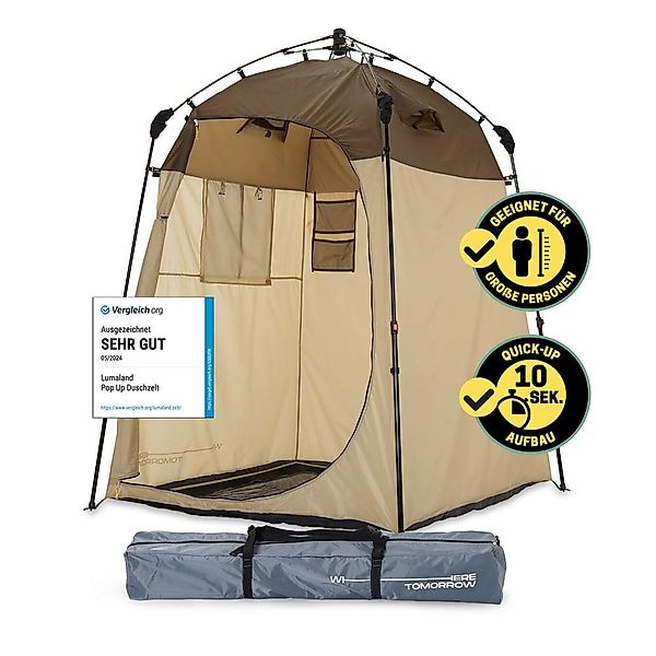 Lumaland Kuppelzelt WHERE TOMORROW Pop-up-Duschzelt Für 1 Person, günstig online kaufen