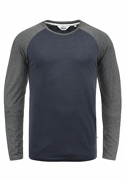 !Solid Rundhalsshirt SDBastien Longsleeve im Baseball-Look günstig online kaufen