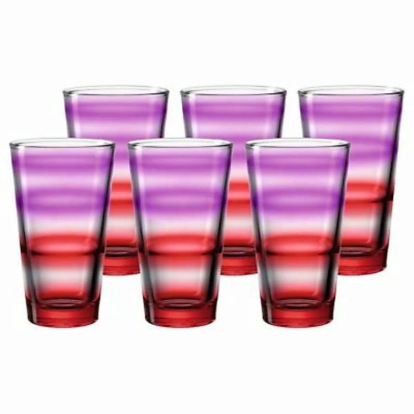 LEONARDO EVENT Trinkglas violett-rot gestreift 330ml 6er Set Trinkgläser bu günstig online kaufen