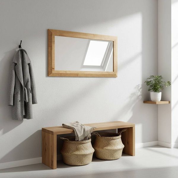 Garderobenspiegel aus Wildeiche Massivholz natur geölt günstig online kaufen