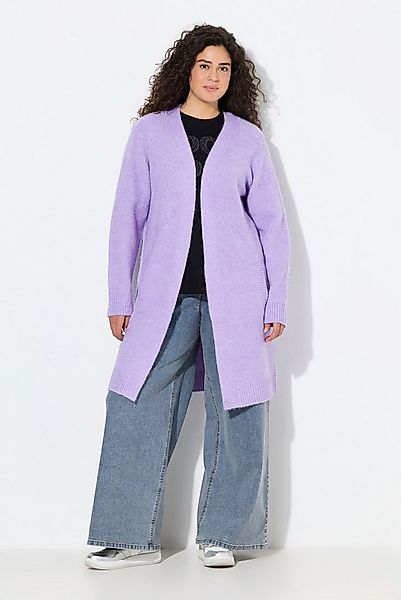 Ulla Popken Strickjacke Long-Strickjacke Rippstrick ohne Verschluss günstig online kaufen