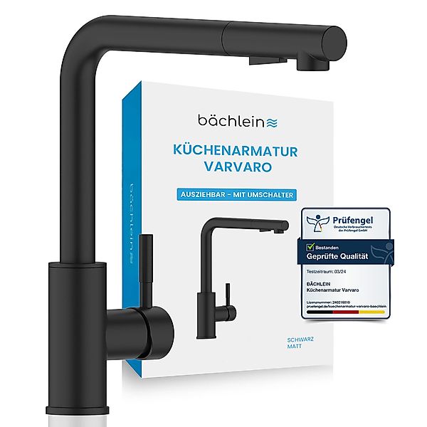 Bächlein Spültischarmatur Elegante Küchenarmatur Varvaro (Schwarz-matt) günstig online kaufen