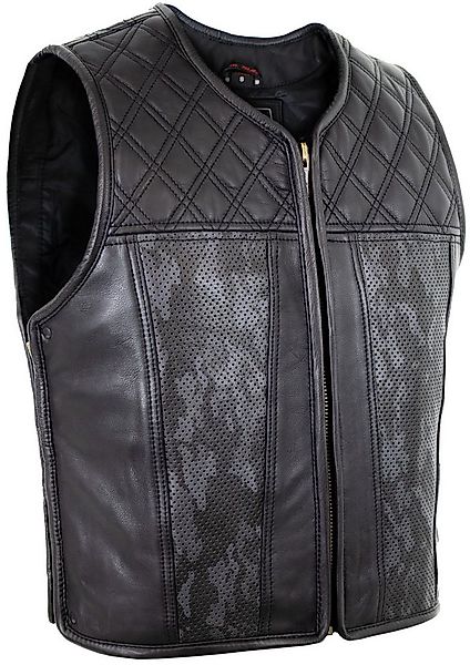 MDM Lederweste Herren Biker Lederweste, Club Kutte mit Camo Applicationen ( günstig online kaufen