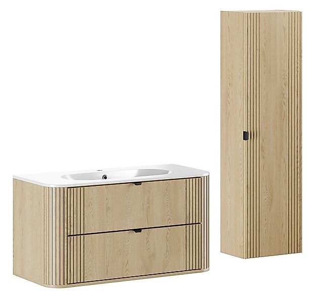 Lomadox Badmöbel-Set OLIVA-56, (Spar-Set, 2-St., Waschtisch Keramik Waschbe günstig online kaufen