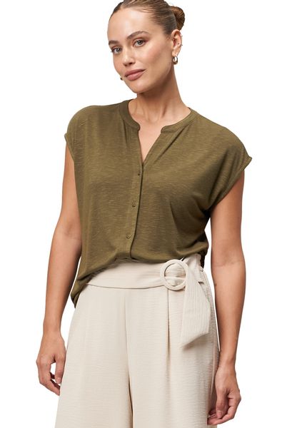 Zero T-Shirt "Damen Shirt mit Knopfleiste" 1 Stk. tlg. Knopfleiste günstig online kaufen