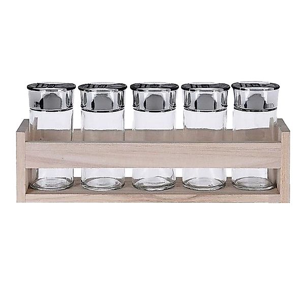 Neuetischkultur Gewürzregal Kräuterregal Holz 5 Glasbehälter, günstig online kaufen