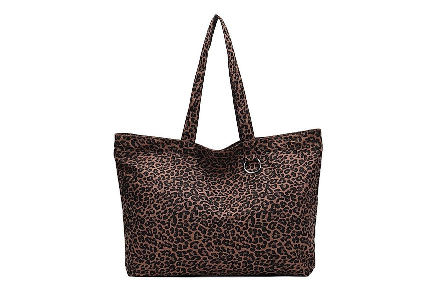 ITALYSHOP24 Schultertasche XXL Damen Leo Tasche Shopper Canvas Tote Bag Wee günstig online kaufen