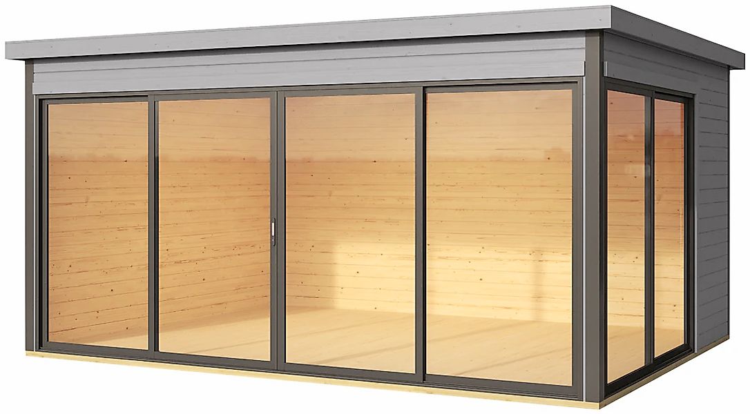 LASITA MAJA Gartenhaus "DOMEO 4 LICHTGRAU/ANTHRAZIT" Fundamentmass 4180 x 3 günstig online kaufen