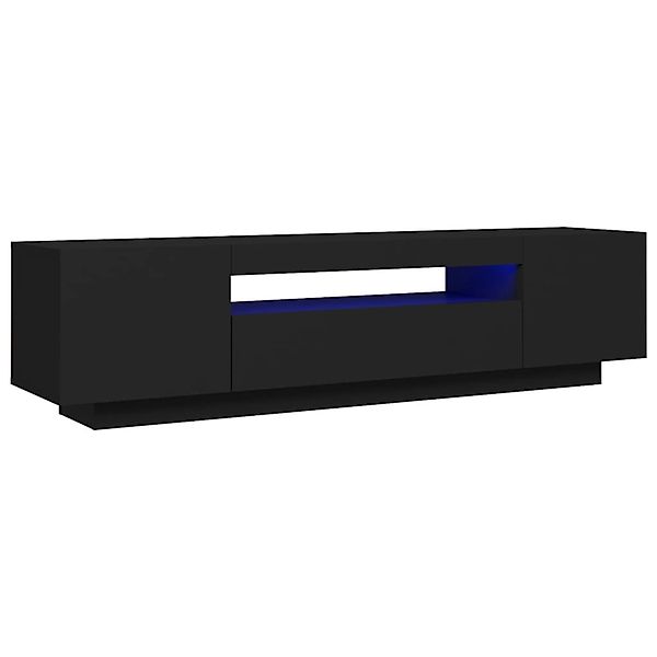 Tv-schrank Mit Led-leuchten Schwarz 160x35x40 Cm günstig online kaufen