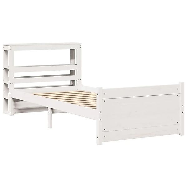 vidaXL Bettgestell mit Kopfteil ohne Matratze Weiß 90x200 cm 3306016 günstig online kaufen