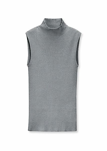 MADELEINE Longpullover "Pullover Ärmelloser Rippstrickpullover mit Stehkrag günstig online kaufen