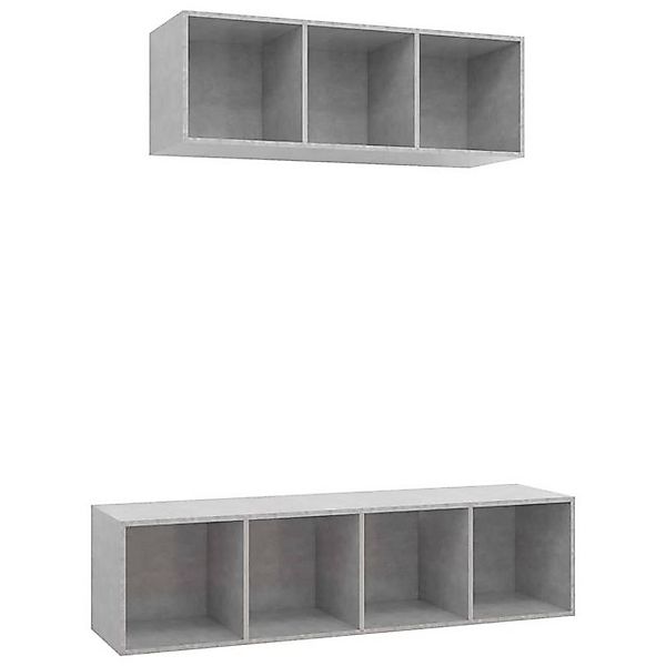 furnicato TV-Schrank 2-tlg. TV-Schrank-Set Betongrau Holzwerkstoff (1-St) günstig online kaufen