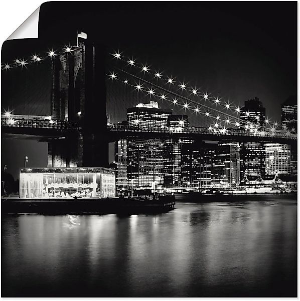 Artland Wandbild »NYC Brooklyn Bridge bei Nacht«, Amerika, (1 St.), als Lei günstig online kaufen