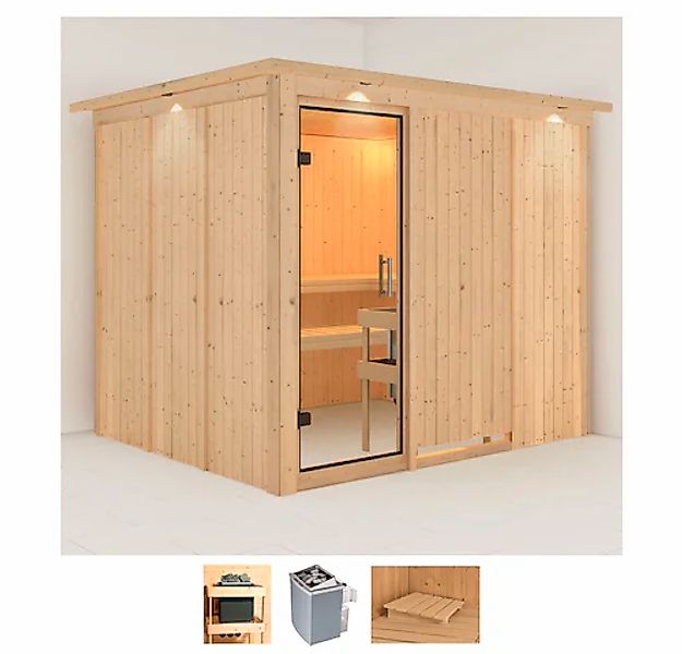 Karibu Sauna »Gitte« Set, 9-kW-Ofen mit integrierter Steuerung günstig online kaufen