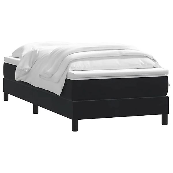 vidaXL Boxspringbett mit Matratze Schwarz 90x220 cm Samt 3315953 günstig online kaufen