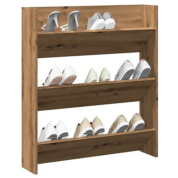 vidaXL Schuhschrank Wand-Schuhregal Artisan-Eiche 80x18x90 cm Holzwerkstoff günstig online kaufen