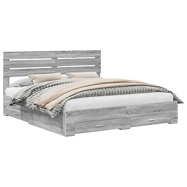 vidaXL Bettgestell mit Schubladen mit Kopfteil Holzwerkstoff 3411613 günstig online kaufen