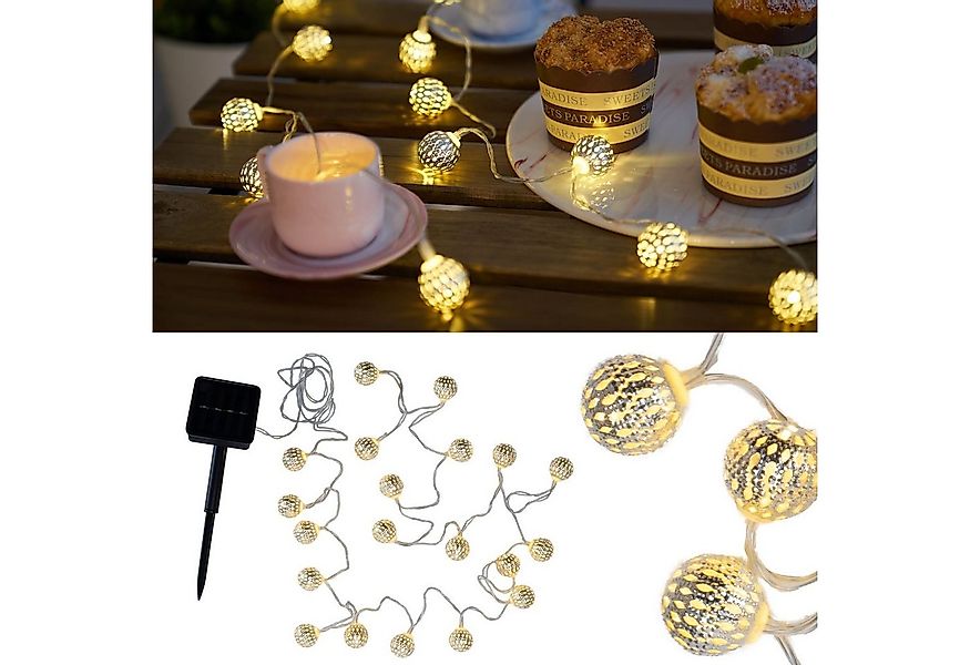 Pauleen LED-Lichterkette Sunshine Glamour, 20-flammig, 20-flammig, Solarbet günstig online kaufen