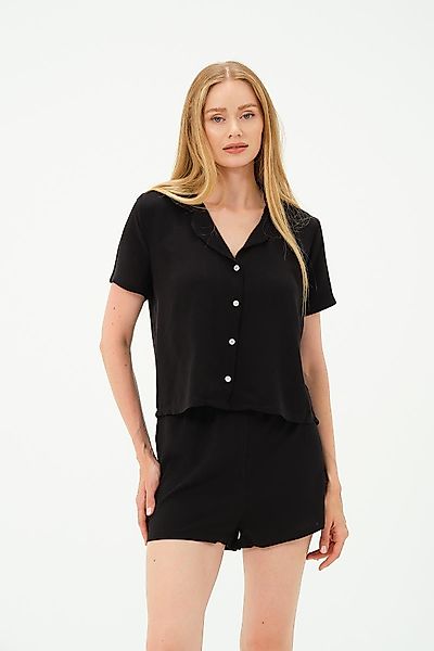 C&CITY Pyjama Viskon Hemd Shorts Set günstig online kaufen
