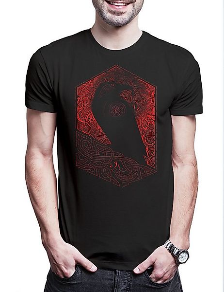 Urban Backwoods Print-Shirt Norse Raven B Herren T-Shirt Raben Raven Hugin günstig online kaufen