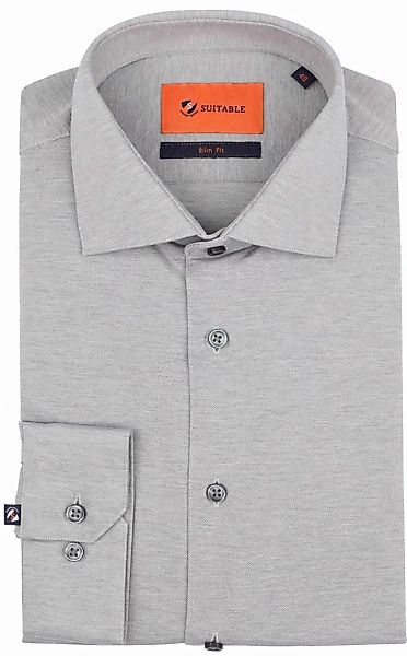 Suitable Hemd Pique Grau - Größe 42 günstig online kaufen