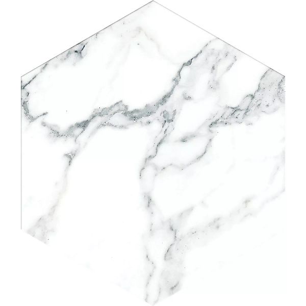 Feinsteinzeug Hexagon Marmor Hell Glasiert Matt 21,5 x 25 x 0,9 cm günstig online kaufen