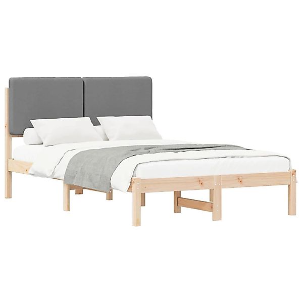 vidaXL Bettgestell mit Gepolstertem Kopfteil Hellgrau 120 x 200 cm 877909 günstig online kaufen