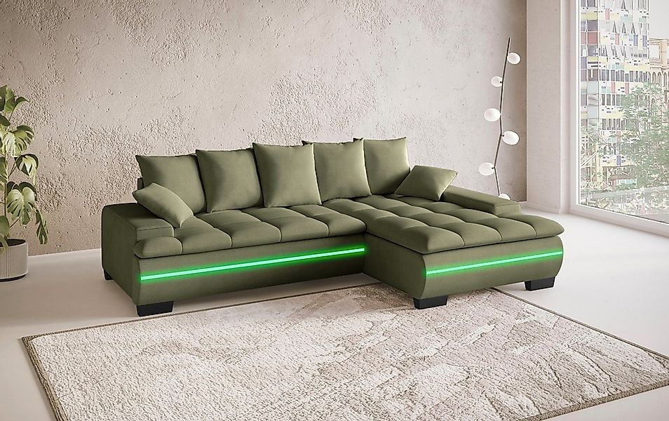 Mr. Couch Ecksofa "Haiti II, L-Form", RGB-LED Beleuchtung, wahlweise mit Ka günstig online kaufen