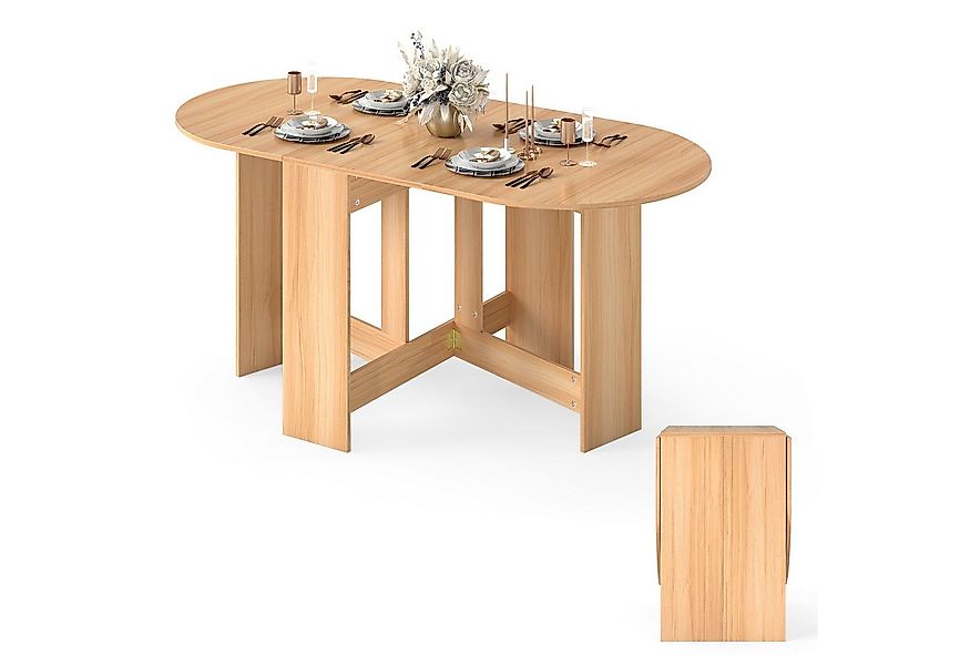 COSTWAY Esstisch Klapptisch, ausziehbar Breite 45-163 x 80 x 75cm, Holz günstig online kaufen