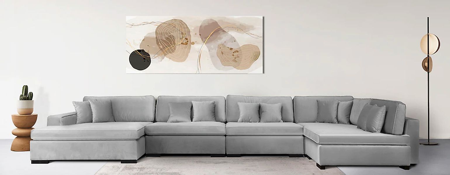 Home affaire Wohnlandschaft "Skara XXL U-Form", Lounge-Sofa XXL mit Federke günstig online kaufen