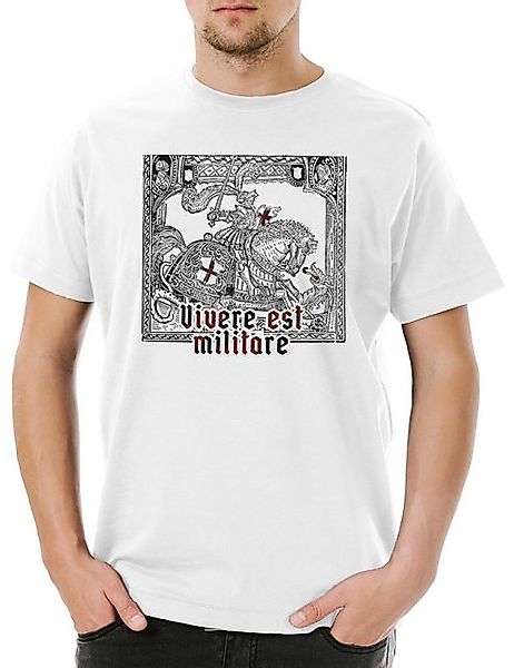 Urban Backwoods Print-Shirt Vivere Est Militare Battle Knight Herren T-Shir günstig online kaufen