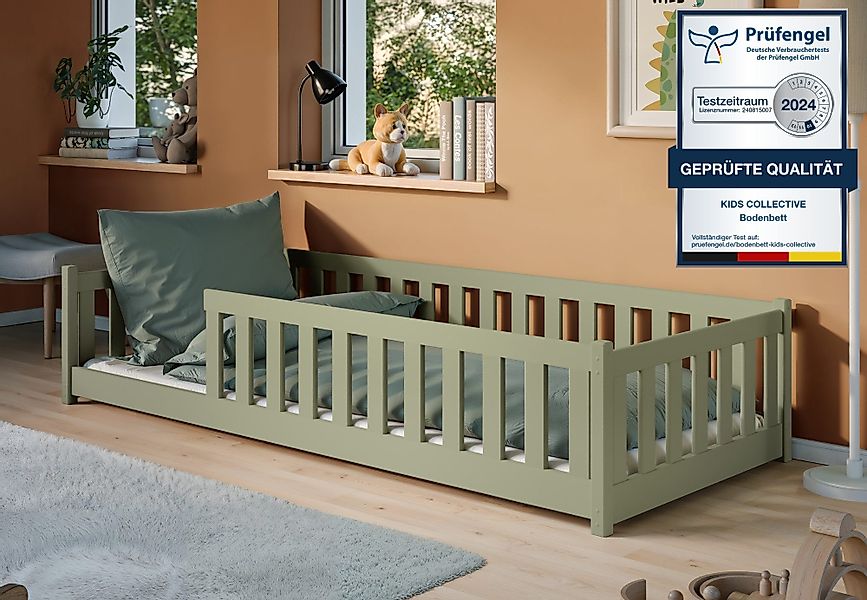 Kids Collective Kinderbett Bodenbett Bett mit Rausfallschutz & Lattenrost M günstig online kaufen