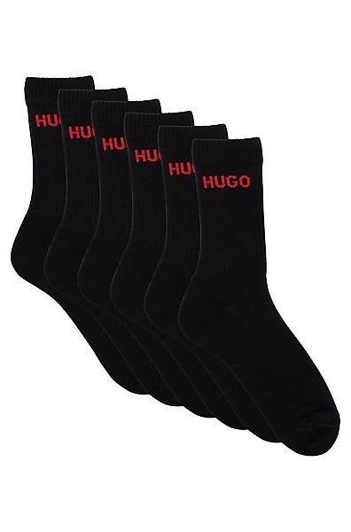HUGO Socken 6P QS RIB LOGO CC (Packung, 6-Paar, 6er Pack) mit eingestrickte günstig online kaufen