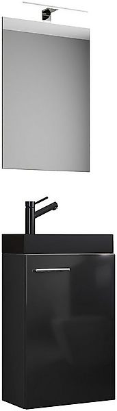 VCM Waschtisch 3tlg Waschtisch Slito SP Toilette schmal Schwarz günstig online kaufen